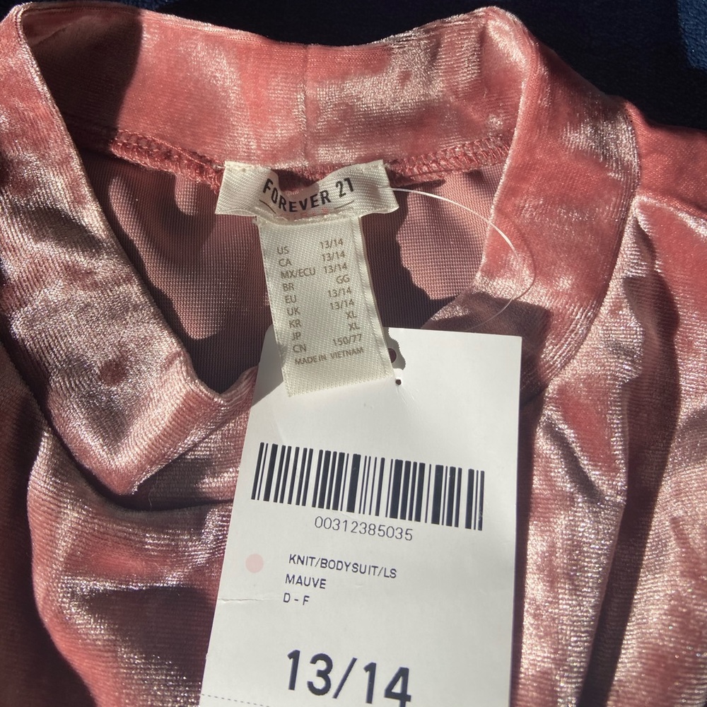 Velvet Pink Bodysuit/ Forever 21